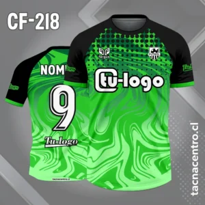 Camiseta de Fútbol Flama verde con Mangas Negras