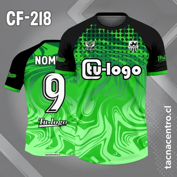 Camiseta de Fútbol Flama Anaranjada con Mangas Negras 4 Camiseta de Fútbol Flama verde con Mangas Negras