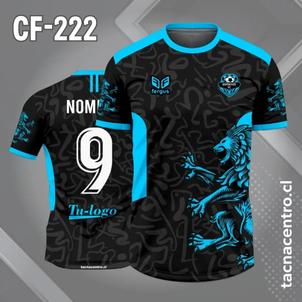 Camiseta de Fútbol León Negra y Amarilla 2 Camiseta de Fútbol Negra y celeste con Diseño Lateral de Leon