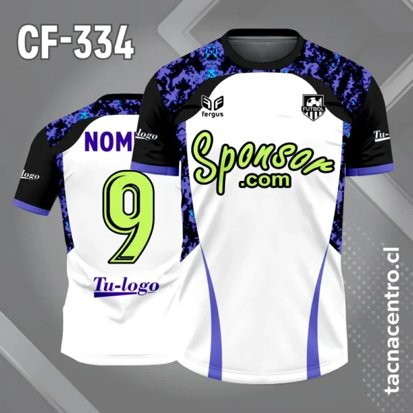Camiseta de Fútbol Blanca con Mangas Negras y Verdes 5 Camiseta de Fútbol Blanca con Mangas Negras y azules