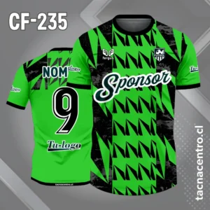 Camiseta de Fútbol verde con Patrones oblicuos Negros