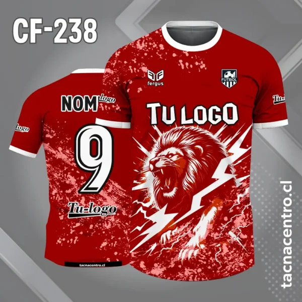 Camiseta de Fútbol Leon Verde 4 Camiseta de Fútbol rojo y blanco con Diseño de Leon