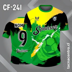 Camiseta de Fútbol Tricolor verde amarillo negro pelota