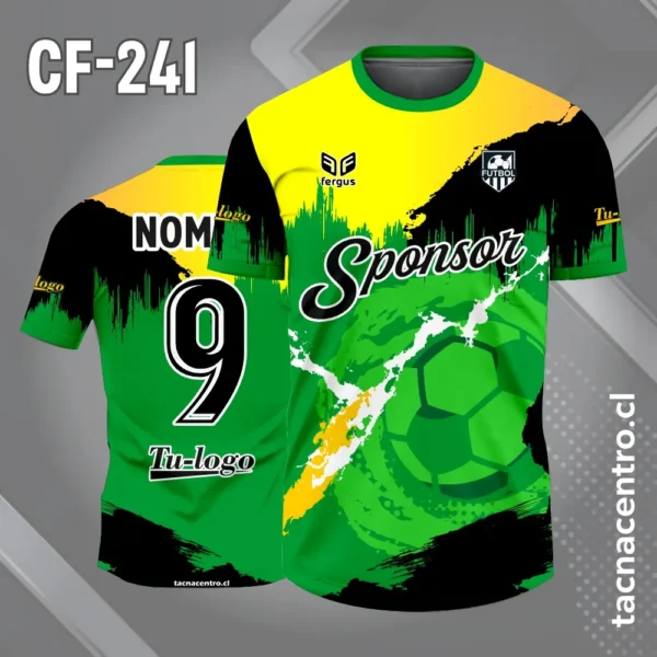 Camiseta de Fútbol Tricolor rojo negro y amarillo pelota 5 Camiseta de Fútbol Tricolor verde amarillo negro pelota