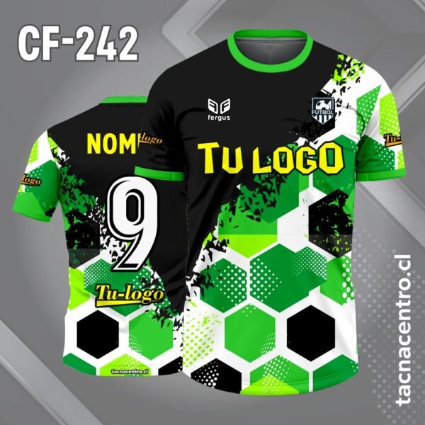 Camiseta de Fútbol Tricolor Negro Lila y Blanco Diseño Geométrico 5 Camiseta de Fútbol Tricolor Negro verde y Blanco Diseño Geométrico