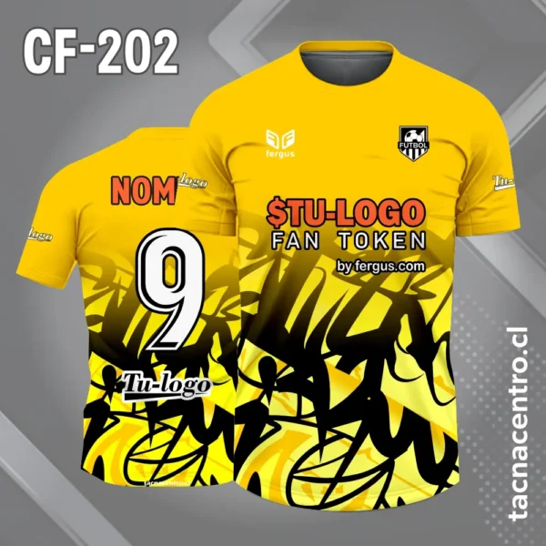 Camiseta de Fútbol Negra con Patrones Rojos abajo 4 Camiseta de Fútbol amarillo con Patrones amarillos claros
