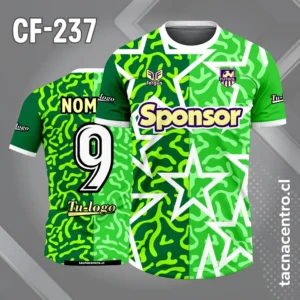 Camiseta de Fútbol con Estrellas Bicolor verde oscuro y verde claro