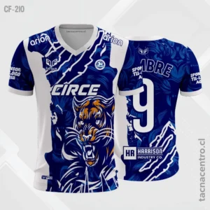 Camiseta de Fútbol Pantera Azul con Blanco