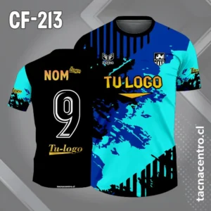 Camiseta de Futbol azul negro celeste