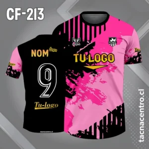 Camiseta de Futbol rosado negro