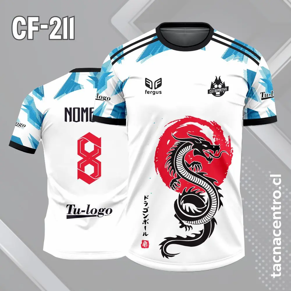 Camiseta de Fútbol de Dragon con Fondo Blanco