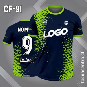 Camisetas de Fútbol Personalizadas: Diseño Gratis 9 Camiseta de futbol color negro con puntos verde agua
