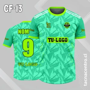 Camiseta de futbol verdes con patrones verdes claros