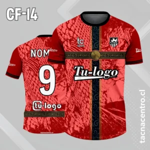 Camiseta de futbol rojo con cruz negra