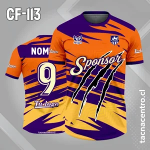 Camisetas de Futbol Naranjas Personalizadas 6 Camiseta de futbol garras naranja
