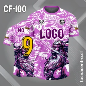 Camiseta de futbol vikingo color rosado