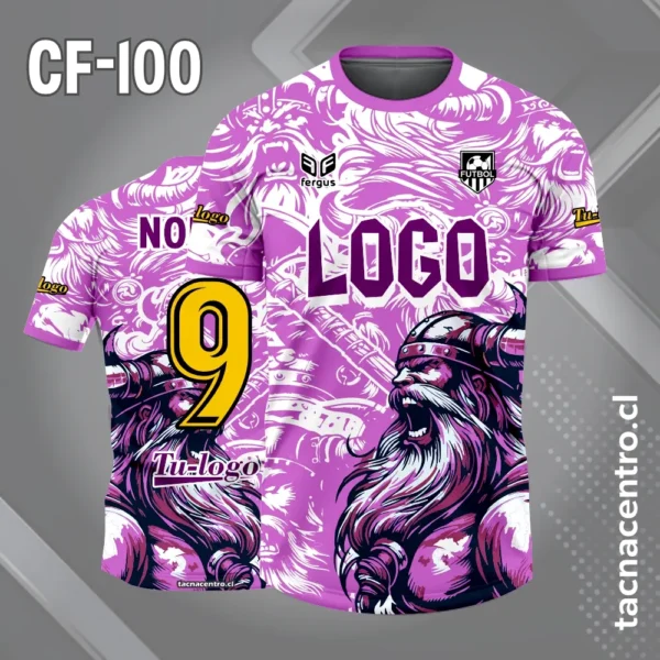 Camiseta de futbol vikingo color celeste 3 Camiseta de futbol vikingo color rosado