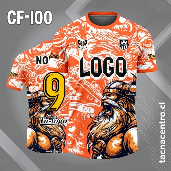Camiseta de futbol vikingo color celeste 4 Camiseta de futbol vikingo color naranja