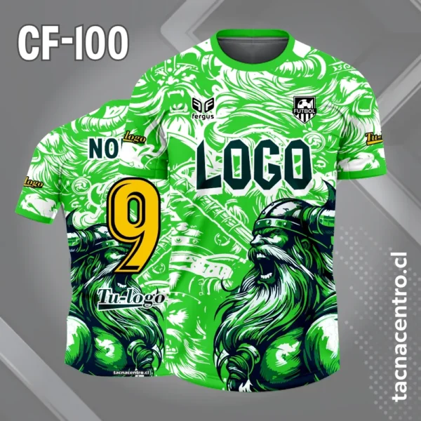 Camiseta de futbol vikingo color celeste 5 Camiseta de futbol vikingo color verde