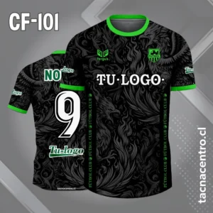 Camiseta de futbol fenix negro y verde