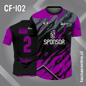 Camiseta de futbol negro morado leon