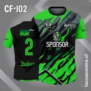 Camiseta de futbol negro verde leon