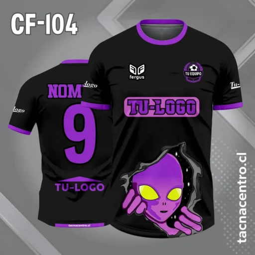 Camiseta de futbol alienigena negro con morado