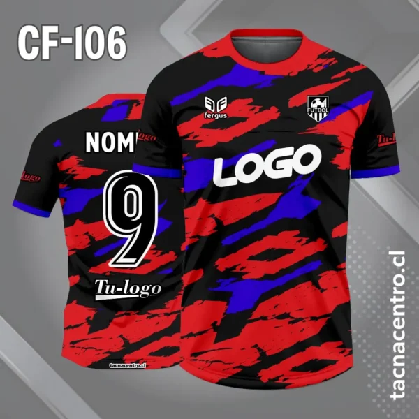 Camiseta de futbol negro amarillo y gris 3 Camiseta de futbol negro rojo azul