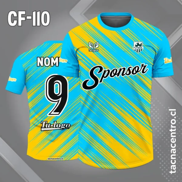 Camiseta de futbol verde con azul rayas 2 Camiseta de futbol celeste verde rayas