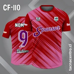 Camiseta de futbol rojo rosado rayas