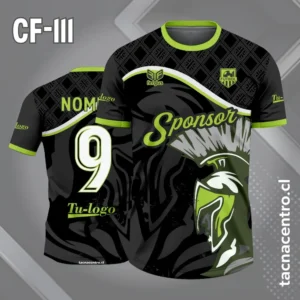 Camiseta de futbol espartano negro con verde