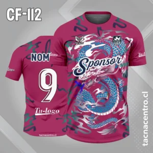 Camiseta de futbol dragon azul fondo vino