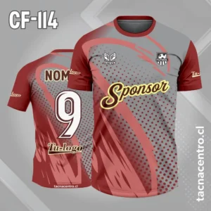 Camiseta de futbol gris con mangas rojas