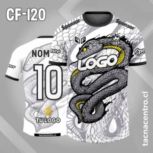 Camisetas de Fútbol Personalizadas: Diseño Gratis 15 Camiseta de futbol serpiente blanco