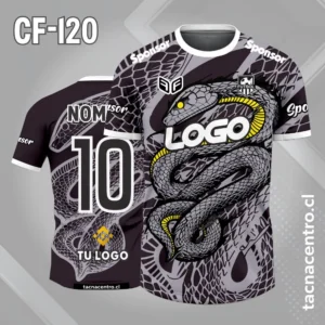 Camisetas de Fútbol Personalizadas: Diseño Gratis 16 Camiseta de futbol serpiente con fondo negro