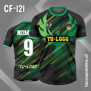 Camiseta de futbol ave verde con fondo negro