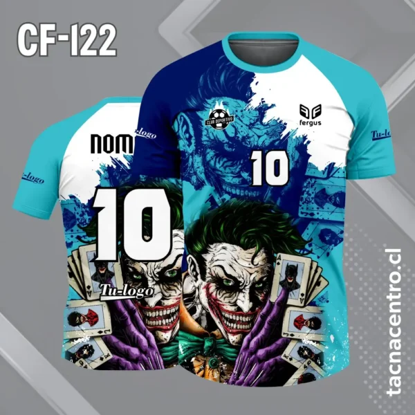 Camiseta de futbol joker amarillo y negro 2 Camiseta de futbol joker azul celeste
