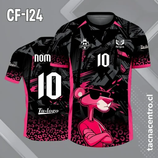 Camiseta de Futbol Pantera Rosa con Negro