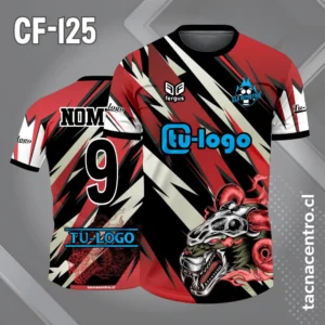 Camiseta de futbol lobo rojo con fondo negro