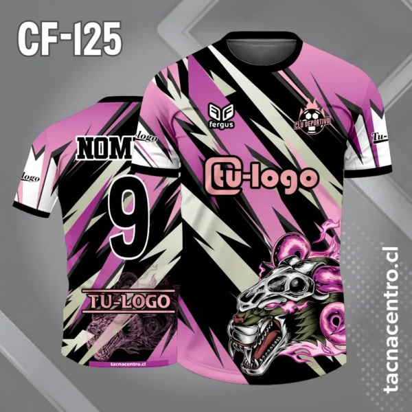 Camiseta de futbol lobo amarillo con fondo negro 4 Camiseta de futbol lobo rosado con fondo negro