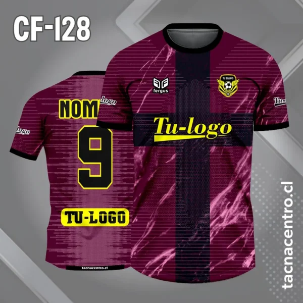 Camiseta de futbol gris con cruz negra 5 Camiseta de futbol granate con cruz negra