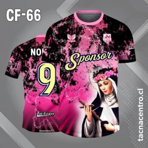 Camiseta de futbol santa rosa de lima rosado y negro