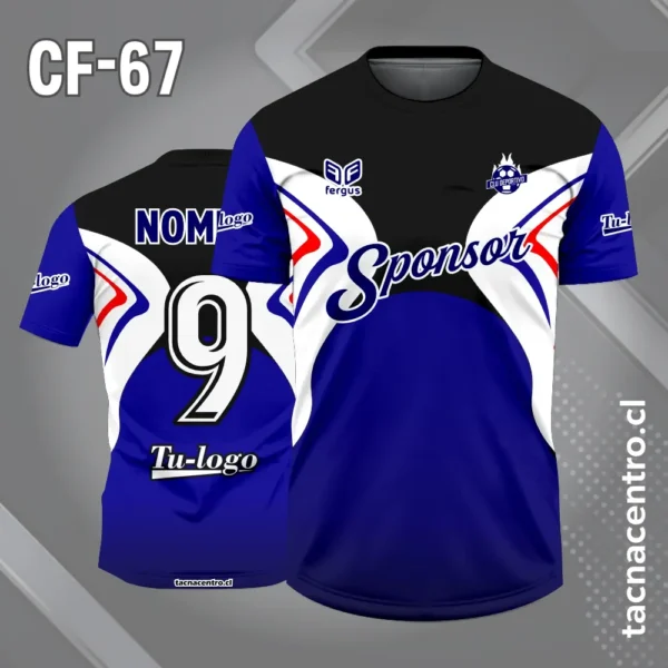 Camiseta de futbol negro amarillo blanco con lineas rojas en el pecho 2 Camiseta de futbol negro azul blanco con lineas rojas en el pecho