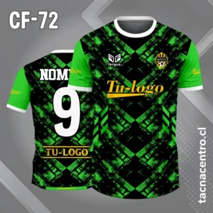 Camiseta de futbol efecto cuarta dimension verde y negro