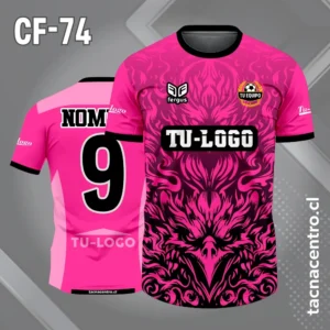Camiseta de futbol cuervo rosado con sombras negras
