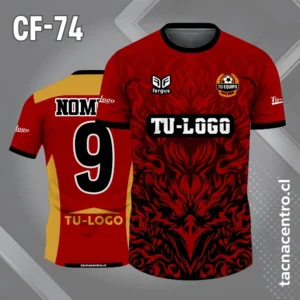 Camiseta de futbol cuervo guinda con sombras negras