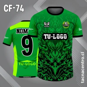 Camiseta de futbol cuervo verde con sombras negras