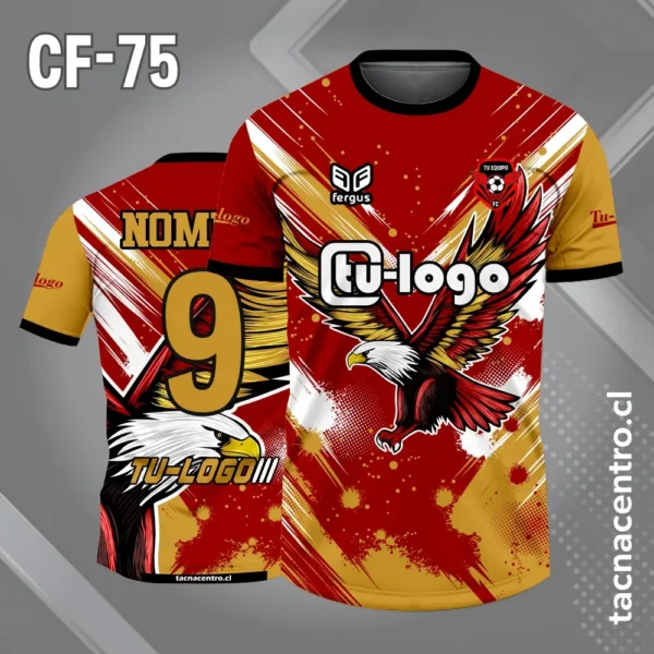 Camiseta de futbol aguila calva color azul y anaranjado 3 Camiseta de futbol aguila calva color rojo y anaranjado