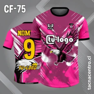Camiseta de futbol aguila calva color rosado y morado