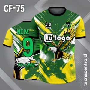 Camiseta de futbol aguila calva color verde y amarillo
